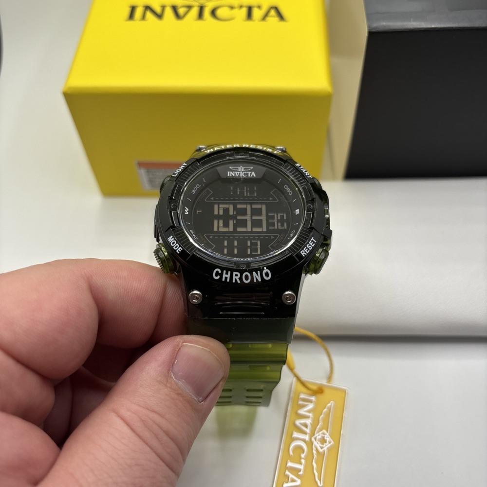 Invicta Racing Burnout Digital Men's Watch - 52mm, Transparent, Dark Green 49049 - Picture 6 of 7